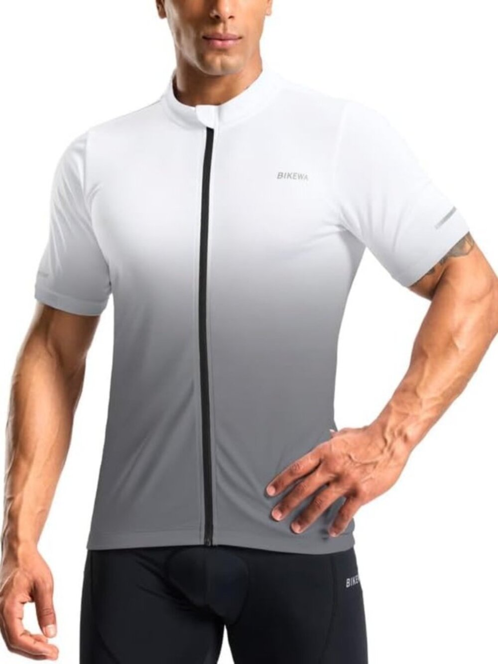 Men's Cycling Jersey Full Zip, Short Sleeve, UPF 50+, Moisture-Wicking, 3 Rear
